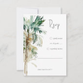 Tropische Palmen Moderne Hochzeit RSVP Karte (Vorderseite)