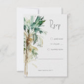 Tropische Palmen Moderne Hochzeit RSVP Karte (Vorderseite)