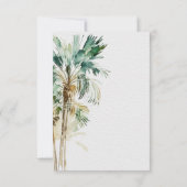 Tropische Palmen Moderne Hochzeit RSVP Karte (Rückseite)
