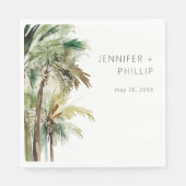 Tropische Palmen Moderne Hochzeit Serviette (Vorderseite)