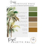 Tropische Palmen Moderne Hochzeit zwei Seiten Einladung