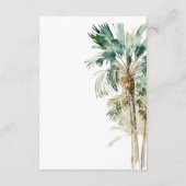 Tropische Palmen Moderne Hochzeiten Details Begleitkarte (Rückseite)