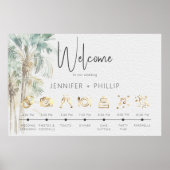 Tropische Palmen Moderne Hochzeitsszenarien Poster (Vorne)