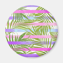Tropische Palmen Moderne rosa violette Streifen