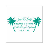 Tropische Palmen | Moderne Save the Date Hochzeit Permastempel (Design)