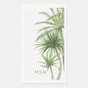 Tropische Palmen-Monogramm Serviette