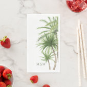 Tropische Palmen-Monogramm Serviette (Beispiel)
