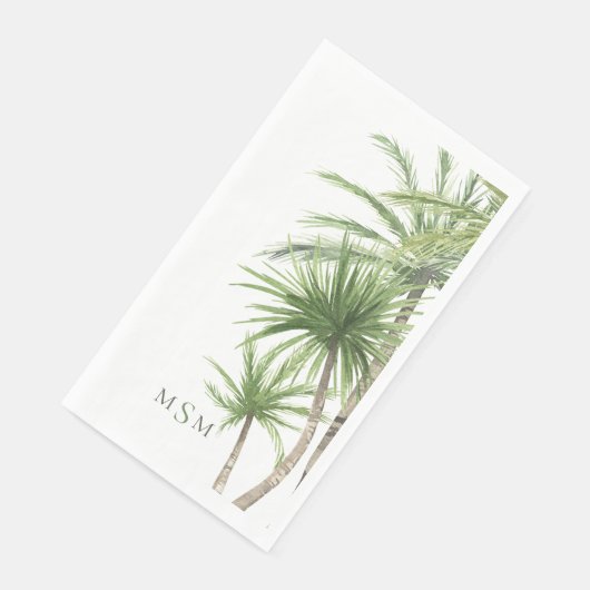 Tropische Palmen-Monogramm Serviette (Ecke)