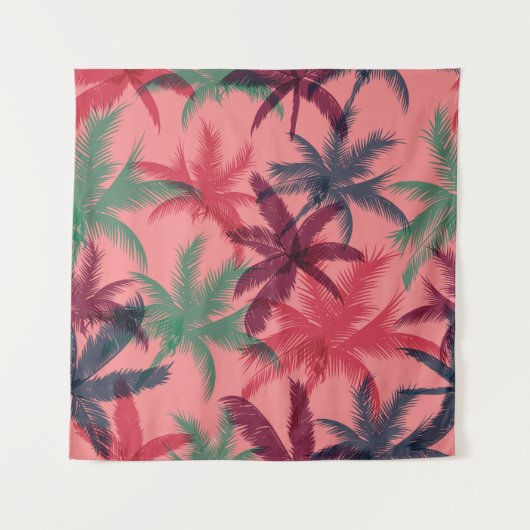 Tropische Palmen: Nahtloses Muster Wandteppich (Vorderseite)