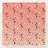 Tropische Palmen Orange Pink Formen Glasuntersetzer (Vorderseite)