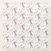 Tropische Palmen Orange Pink Formen Glasuntersetzer (Vorderseite)