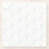 Tropische Palmen Orange Pink Formen Glasuntersetzer (Rückseite)