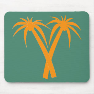 Tropische Palmen orange Sommer Mousepad