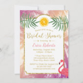 Tropische Palmen & Orangenfrucht Brautparty Einladung (Vorderseite)