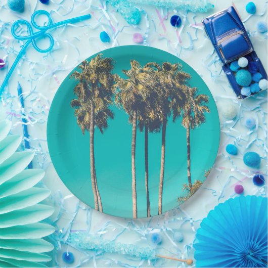Tropische Palmen Pappteller (Party)