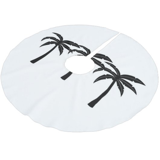 Tropische Palmen Polyester Weihnachtsbaumdecke (Schrägansicht)