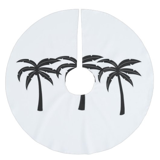 Tropische Palmen Polyester Weihnachtsbaumdecke (Vorderseite)