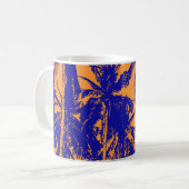 Tropische Palmen. Posterisiertes Leaf-Muster. Kaffeetasse (Vorderseite Links)