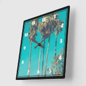 Tropische Palmen Quadratische Wanduhr (Winkel)