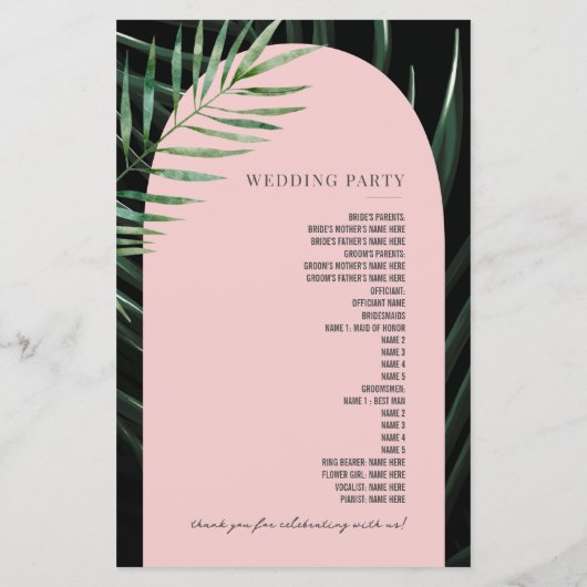 Tropische Palmen Rosa-Arch-Monografie (Rückseite)