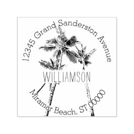 Tropische Palmen Rücksendeadresse Permastempel