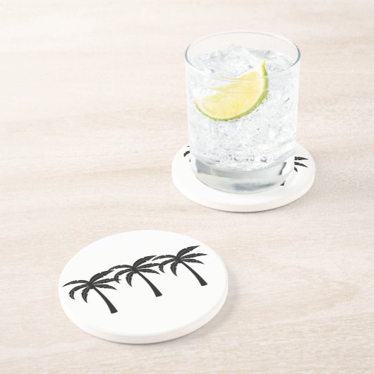 Tropische Palmen Sandstein Untersetzer (Seite)