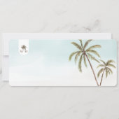 Tropische Palmen Save the Date Boarding Pass Einladung (Rückseite)