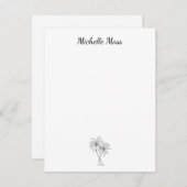 Tropische Palmen Schwarz-weiß Mitteilungskarte (Vorne/Hinten)