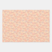 Tropische Palmen, Segelboote, Flamingos - Pfirsich Geschenkpapier Set (Vorderseite)