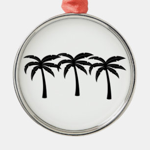 Tropische Palmen Silbernes Ornament