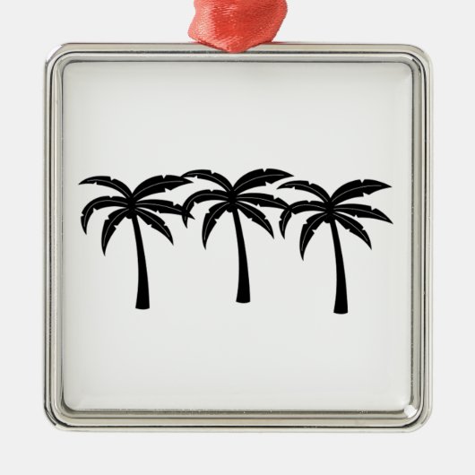 Tropische Palmen Silbernes Ornament (Vorne)