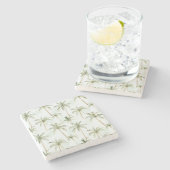 Tropische Palmen Steinuntersetzer (Seitenansicht)