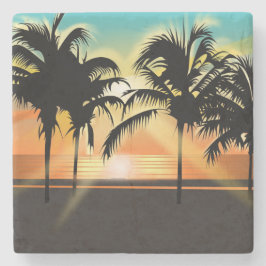 Tropische Palmen Steinuntersetzer