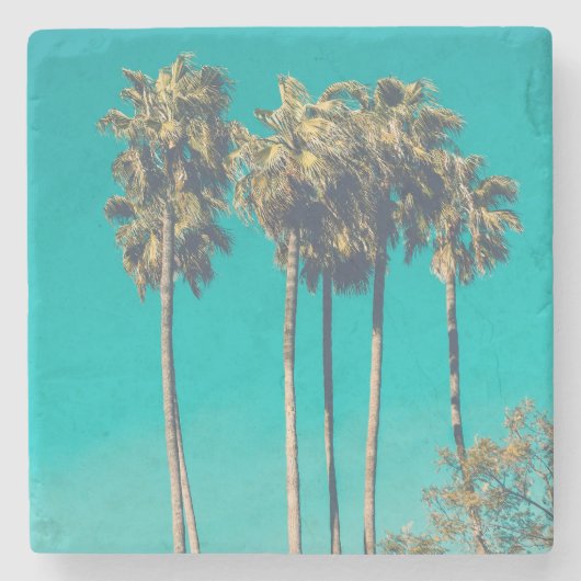 Tropische Palmen Steinuntersetzer (Vorderseite)