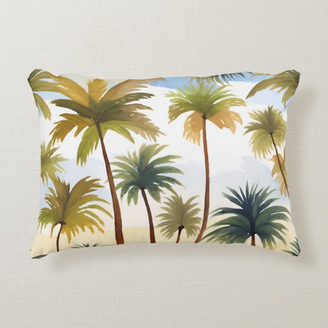 Tropische Palmen | Strandfarben Dekokissen (Vorderseite)