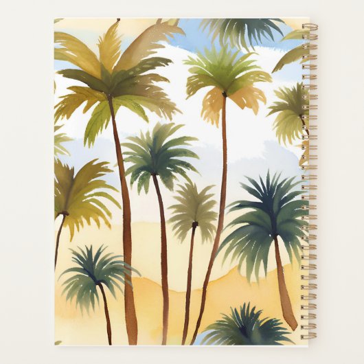 Tropische Palmen | Strandfarben Planer (Rückseite)