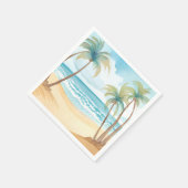 Tropische Palmen | Strandfarbenhochzeit Serviette (Ecke)