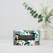 Tropische Palmen Texturbinen Grenze Visitenkarte (Stehend Vorderseite)