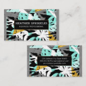 Tropische Palmen Texturbinen Grenze Visitenkarte (Vorne/Hinten)