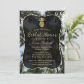 Tropische Palmen und Ananas Brautparty Einladung (Stehend Vorderseite)