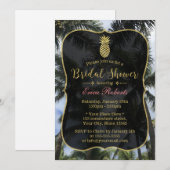 Tropische Palmen und Ananas Brautparty Einladung (Vorne/Hinten)