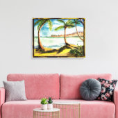 Tropische Palmen und bewachsene Canvas Leinwanddruck (Insitu (Wohnzimmer))