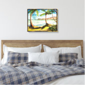 Tropische Palmen und bewachsene Canvas Leinwanddruck (Insitu (Schlafzimmer))