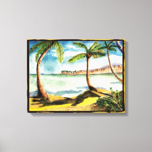 Tropische Palmen und bewachsene Canvas Leinwanddruck (Vorderseite)