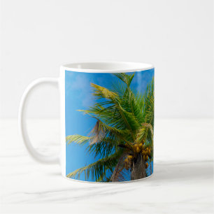 Tropische Palmen und Kokosnüsse Kaffeetasse