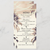 Tropische Palmen und Lichter Cream Dream Menu Menükarte (Vorne/Hinten)