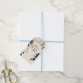 Tropische Palmen und Lichter Creme Geschenkanhänger (Mit Garn)