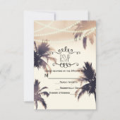 Tropische Palmen und Lichter Creme Traum RSVP Kart (Vorderseite)