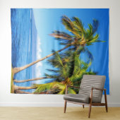 Tropische Palmen und Molokini aus Maui Hawaii Wandteppich (Beispiel (Horizontal))