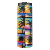 Tropische Palmen und Ozeanfarben Thermosbecher (Rückseite)